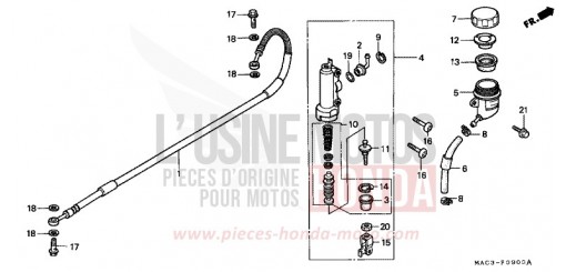 MAITRE-CYLINDRE FREIN AR. CYLINDRE CR500R1 de 2001